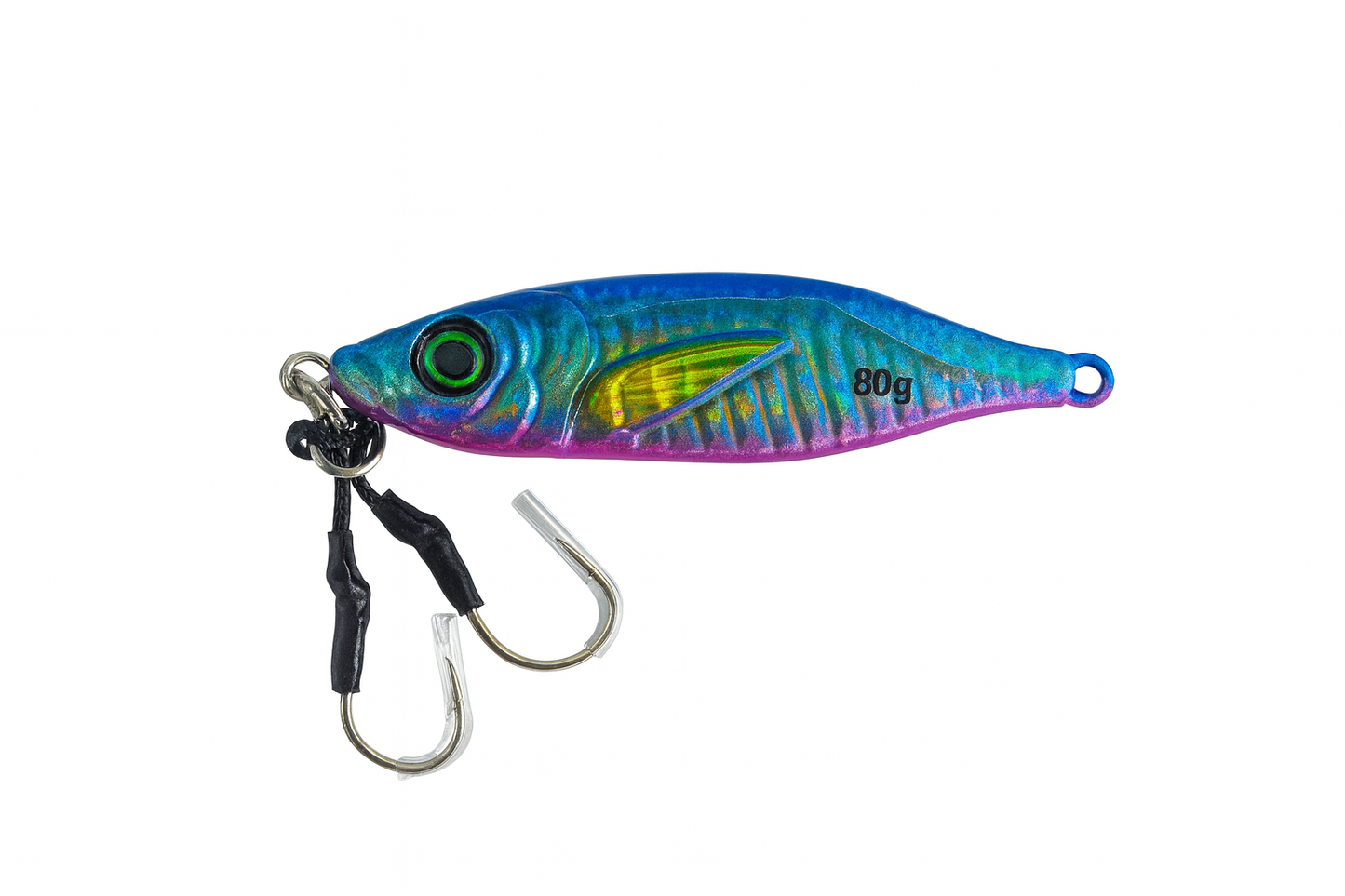 ReefStrike Slow Pitch Jig Electric Mahi 80g saltwater jig with twin assist hooks by Outshore Gear