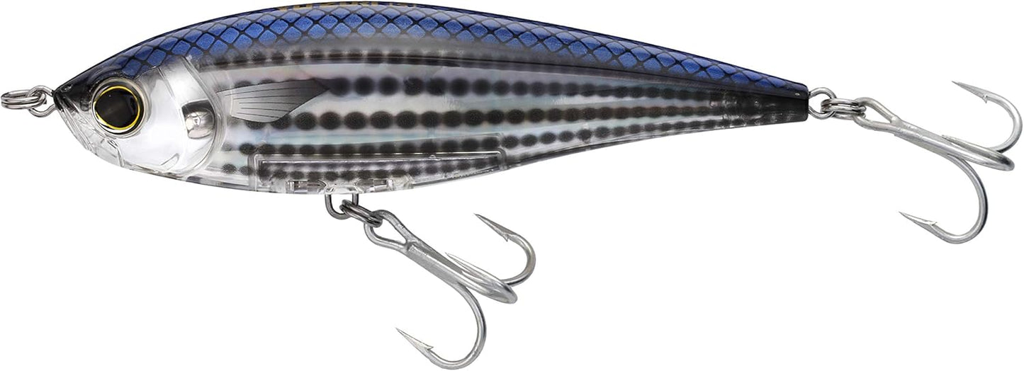 Slow sinking lipless twitchbait with 3D prism finish in blue and silver, designed for snook, redfish, and tarpon
