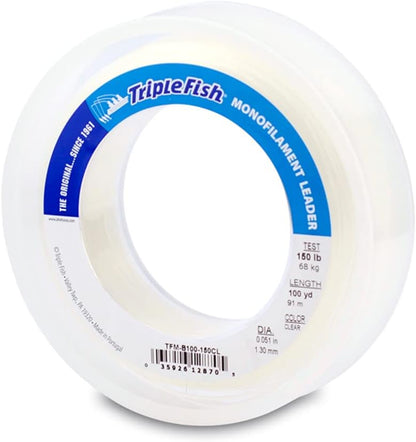 Clear Monofilament Leader Line – Abrasion Resistant Saltwater Fishing Leader 125 lb to 400 lb.