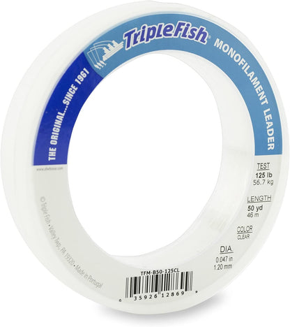 Clear Monofilament Leader Line – Abrasion Resistant Saltwater Fishing Leader 125 lb to 400 lb.