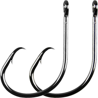 Saltwater Inline Circle Hooks – High Carbon Steel (100 Pack, Sizes 1/0–9/0)