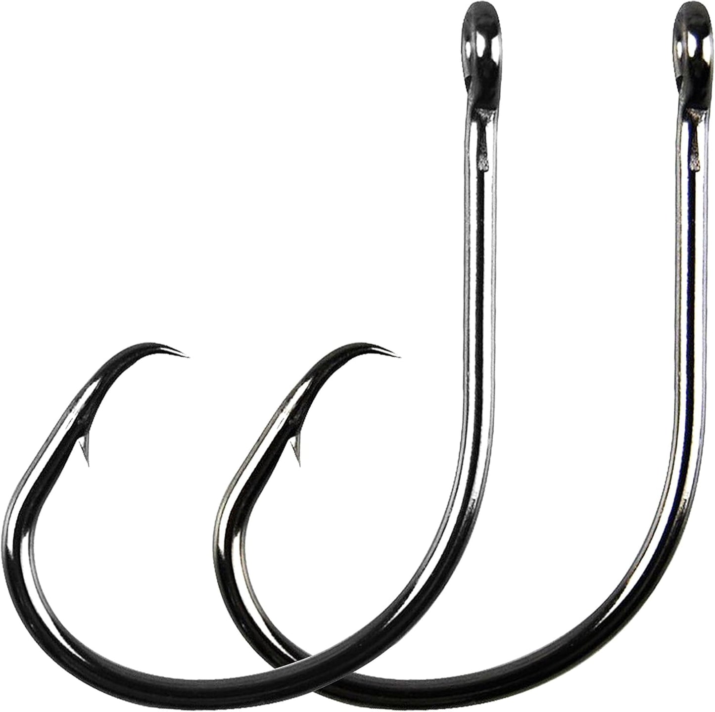Saltwater Inline Circle Hooks – High Carbon Steel (100 Pack, Sizes 1/0–9/0)