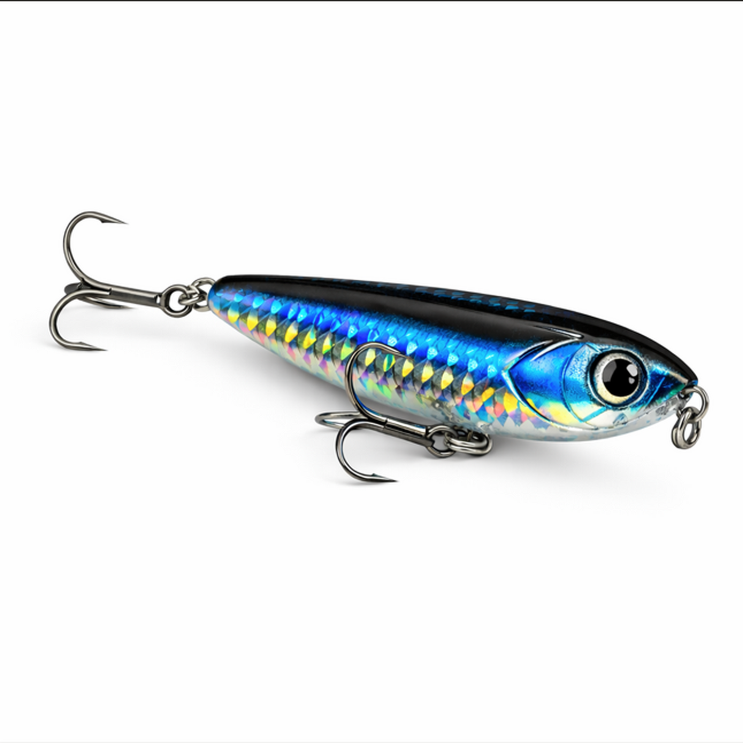 Backwater Walker Blue Shiner topwater lure flipped view by Outshore Gear for snook, redfish, and saltwater fishing