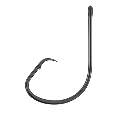 Outshore Gear 1/0 circle hooks in black nickel finish, 10 pack for saltwater shrimp and small bait.
