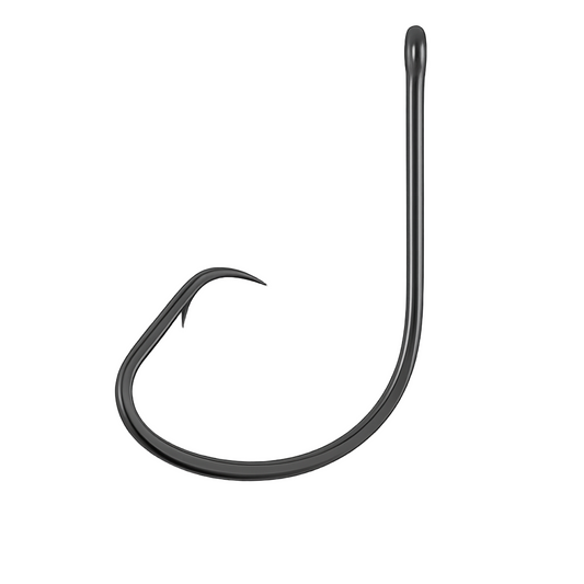Outshore Gear 1/0 circle hooks, black nickel finish, 25 pack for saltwater shrimp and small bait.
