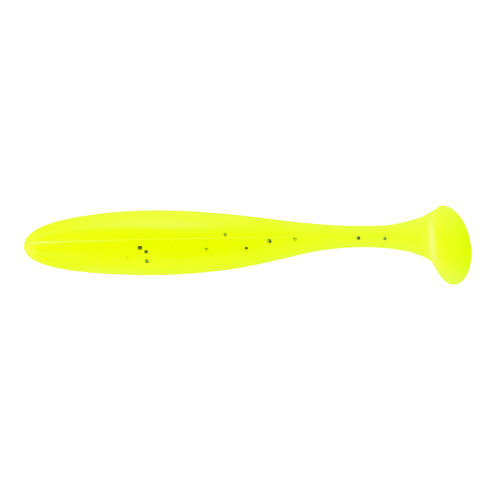 Backwater Minnows chartreuse flash paddle tail soft plastic swimbait 3.35 inch 10 pack for redfish snook and trout

