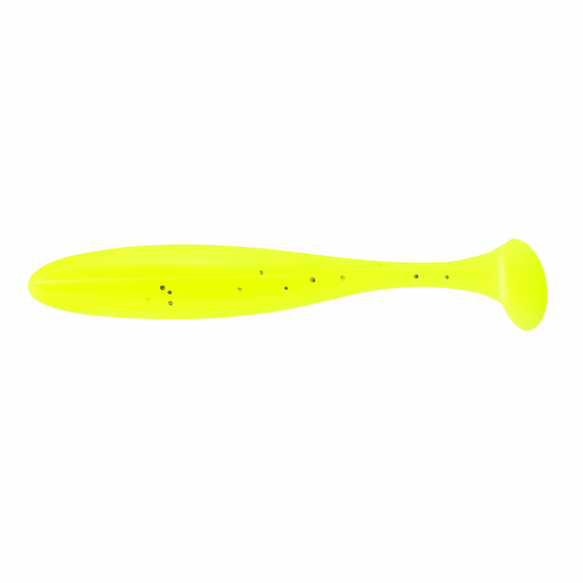 Backwater Minnows chartreuse flash paddle tail soft plastic swimbait 3.35 inch 10 pack for redfish snook and trout
