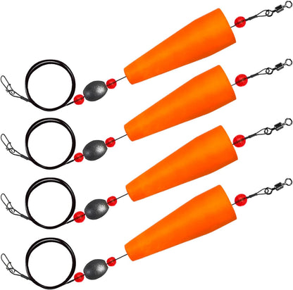 Saltwater popping cork rattle rig 4 pack weighted floats with swivel