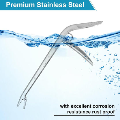 Premium stainless steel fishing hook remover tool with rust-proof corrosion resistance for saltwater use