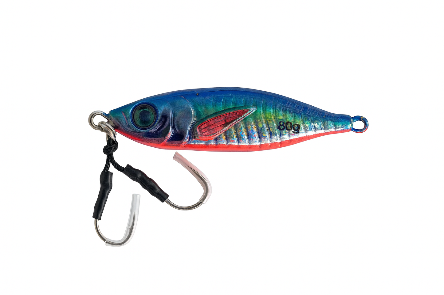 ReefStrike Slow Pitch Jig Blue Sardine 80g saltwater jig with twin assist hooks by Outshore Gear