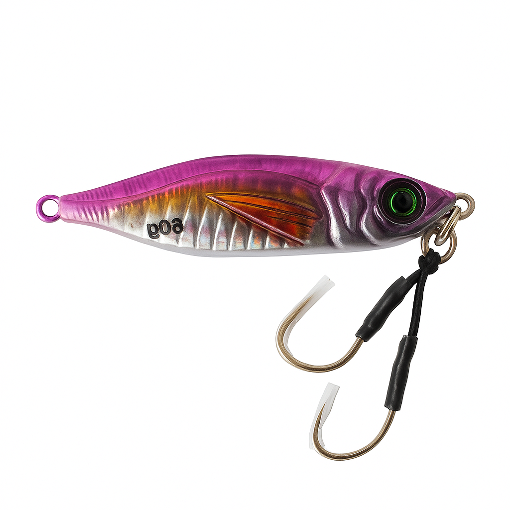 ReefStrike Slow Pitch Jig in Pink Flash color, 60g – product photo angle 2

