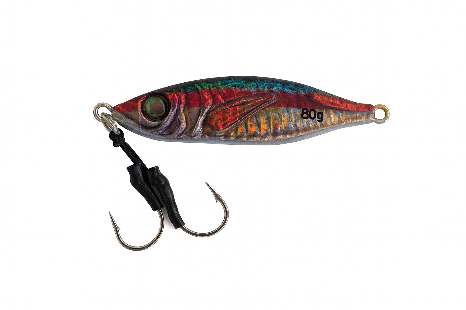 ReefStrike Slow Pitch Jig Red Mackerel 80g saltwater jig with twin assist hooks by Outshore Gear