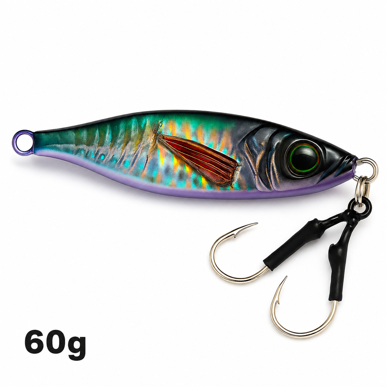 ReefStrike slow pitch jig violet shiner 60g (2.1 oz) for snapper and grouper offshore fishing