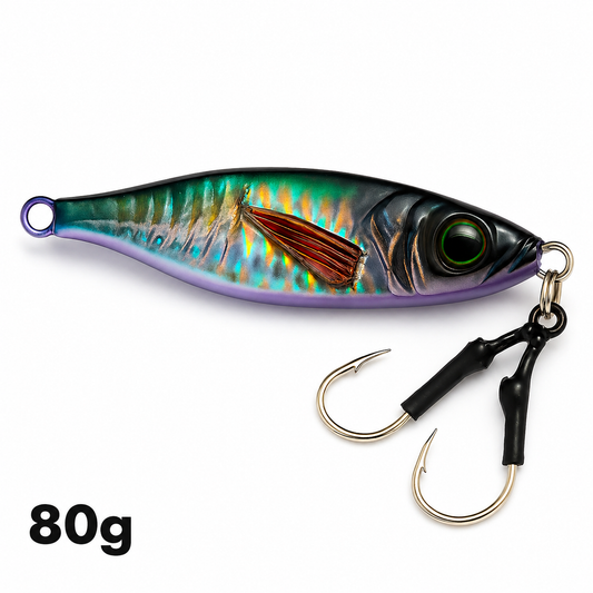 ReefStrike slow pitch jig violet shiner 80g (2.8 oz) for snapper and grouper offshore fishing