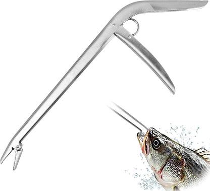 Stainless steel fishing hook remover tool with long handle for safe saltwater hook removal